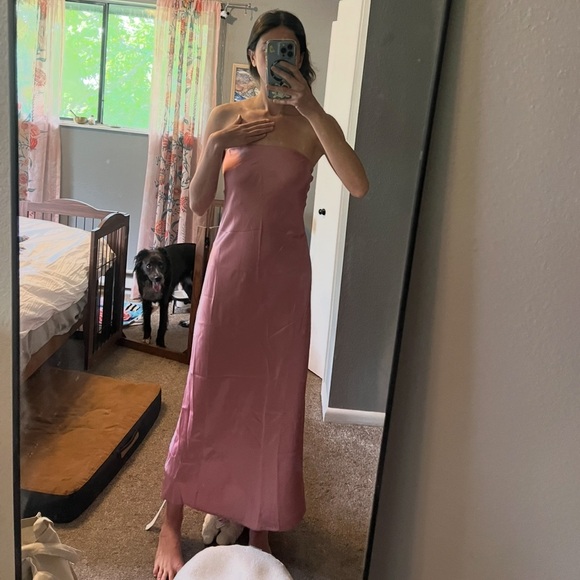 Reformation Joana Silk Dress in Rose Petals new with tags - Picture 2 of 5